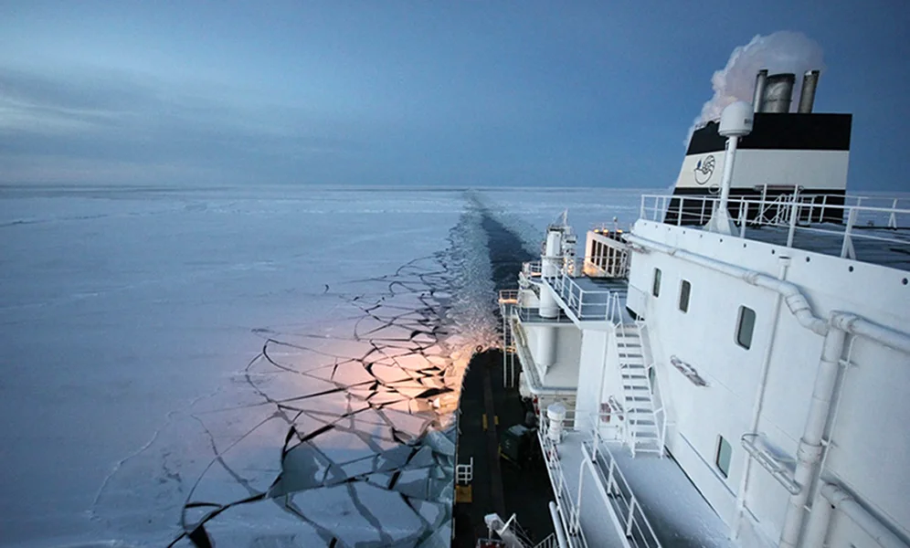 TT-Polartrafik
(FILE) This handout photo provided by Russian gas giant Gazprom press service on November 15, 2012 shows the Ob River tanker able to carry liquified natural gas (LNG) sailing somewhere in the undisclosed location in the Arctic. Due to global warming ice is melting rapidly in the Arctic region, opening up for a new shorter shipping route between Europe and Asia. In 2012 46 ships sailed the Northern Sea Route up from only two in 2010.AFP PHOTO / GAZPROM
--- RESTRICTED TO EDITORIAL USE - MANDATORY CREDIT "AFP PHOTO / GAZPROM" - NO MARKETING NO ADVERTISING CAMPAIGNS - DISTRIBUTED AS A SERVICE TO CLIENTS---