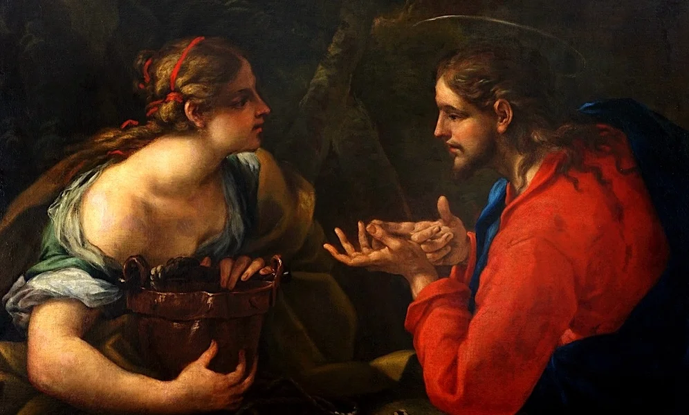 Carlo Maratta (1625–1713), «Kristus og den samaritanske kvinnen» (etter Johannes 4, 4–42), Warszawa erkebispedømmes museum.