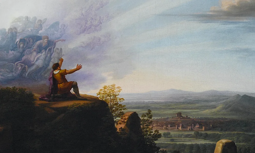 Carl Ludwig Kuhbeil (1766–1823), «Gud viser Moses det lovede land fra toppen av Neba-fjellet»