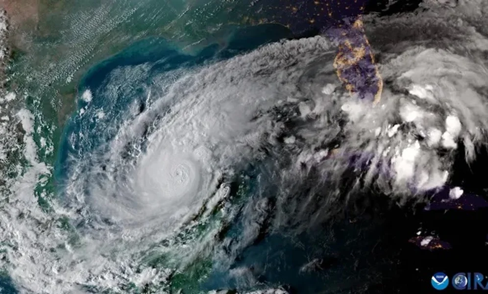 Et bilde av orkanen Milton på vei mot Florida tatt med GOES-satellitten mandag (6. oktober). (Bildekreditt: (CSU/CIRA & NOAA))
