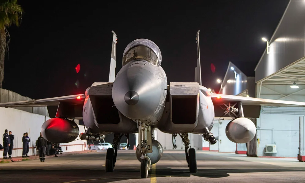 In this photo provided by the Israeli army, armed Israeli Air Force planes depart from an unknown location to attack Iran, Saturday, Oct. 26, 2024. (Israeli Army via AP)