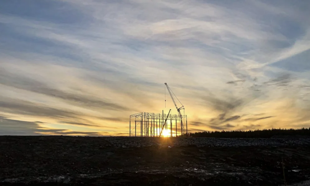 Solnedgang for Northvolt Ett Expansion AB, som har meldt konkurs. Foto: Northvolt